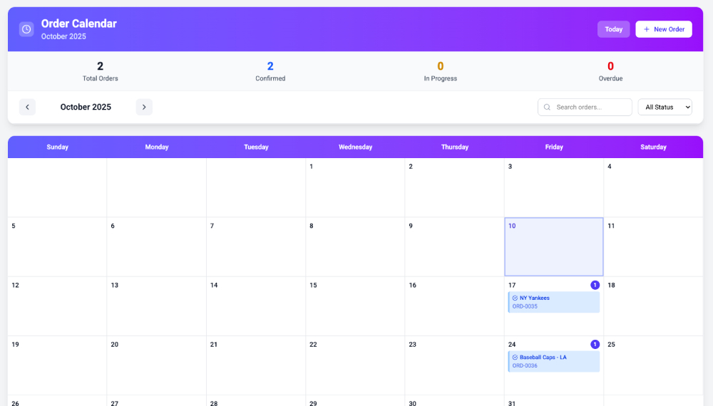 Calendar View